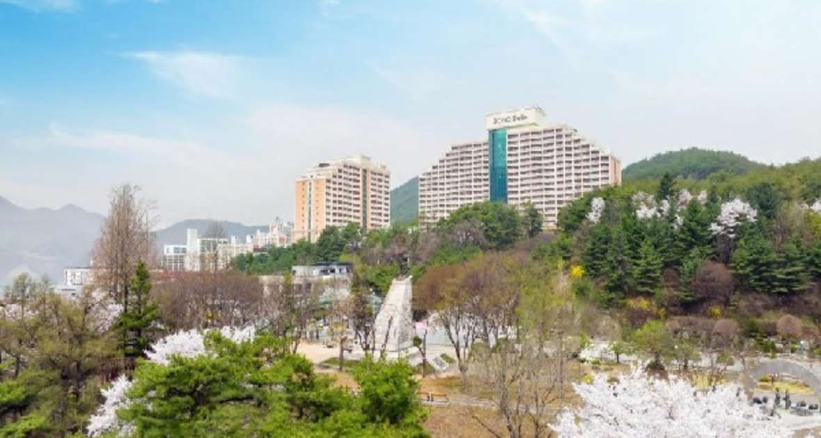 소노벨 단양 리조트 외관과 산책 공간